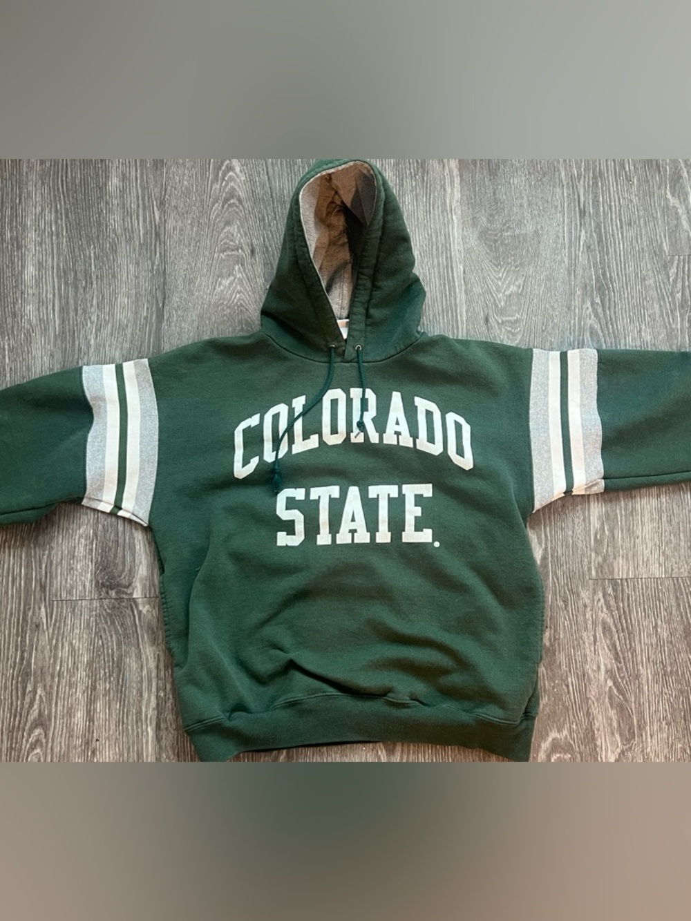 Champion Green & Grey Striped Colorado State Hoodie - Picture 3 of 4